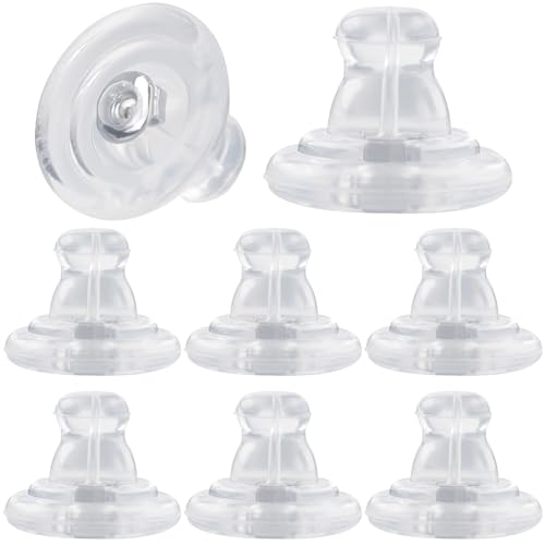 BEIQIYA Silikon-Ohrring-Verschlüsse für Frauen, sichere Ohrring-Verschlüsse, weiche Ohrring-Heber, Ersatz für Ohrstecker, Silber, 8 Stück BEIQIYA Silikon-Ohrring-Verschlüsse für Frauen, sichere Ohrring-Verschlüsse, weiche Ohrring-Heber, Ersatz für Ohrstecker, Silber, 8 Stück von BEIQIYA