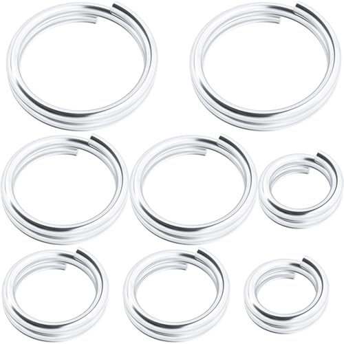 BEIQIYA Split-Bindering, 925er-Sterlingsilber, 4/5/6/8 mm, doppelte Schlaufen, runde Biegeringe für Halsketten, Armbänder, Ohrringe, Schmuckherstellung, 8 Stück von BEIQIYA