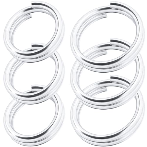 BEIQIYA Split-Bindering, 925er-Sterlingsilber, 5/6 mm, doppelte Schlaufen, runde Binderinge, kleine Schmuck-Verschlüsse für Halsketten, Armbänder, Ohrringe, Schmuckherstellung, 6 Stück von BEIQIYA