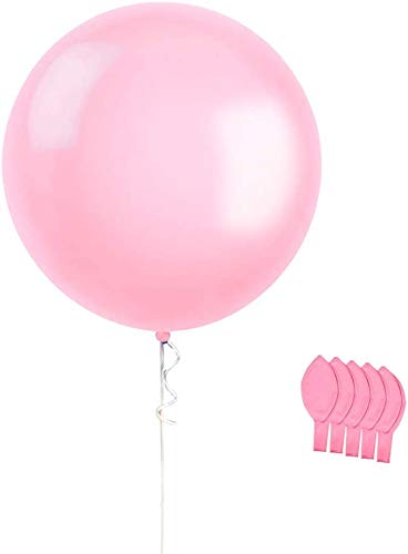 BEISHIDA Luftballons Rosa, 5 Stück 90cm/36 Zoll Groß Helium Rosa Ballons, Luftballons Geburtstag, Luftballons Hochzeit, für Deko Geburtstag Hochzeit Baby Party Dekoration Taufe Kommunion Deko von BEISHIDA