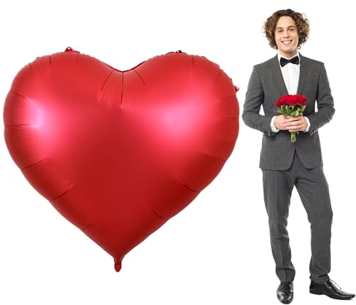BEISHIDA 152,4 cm große Herzballons in roter Herzform, neutraler Liebesballon, Heiratsantrag, Hochzeit, Valentinstag, Geburtstag, Party-Dekoration, 1 Stück von BEISHIDA