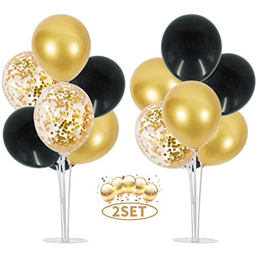 BEISHIDA 2 Sätze Schwarze Gold Luftballon Ständer Kit ballonständer luftballon halter für partydeko geburtstag 16 30 40 50 60 Jahre alt geburtstag Abschluss Weihnachten (16 pcs Luftballons inklusive) BEISHIDA 2 Sätze Schwarze Gold Luftballon Ständer Kit ballonständer luftballon halter für partydeko geburtstag 16 30 40 50 60 Jahre alt geburtstag Abschluss Weihnachten (16 pcs Luftballons inklusive) von BEISHIDA