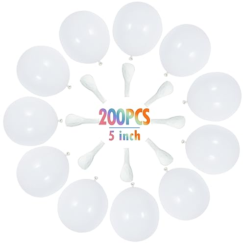 200 Stücke Luftballons Weiß 5 Zoll Weiss Latex Ballons Mini Pastell Helium Luftballon für Geburtstag Baby Dusche Party Dekorationen Weihnachten Hochzeit Valentinstag Lieferungen von BEISHIDA
