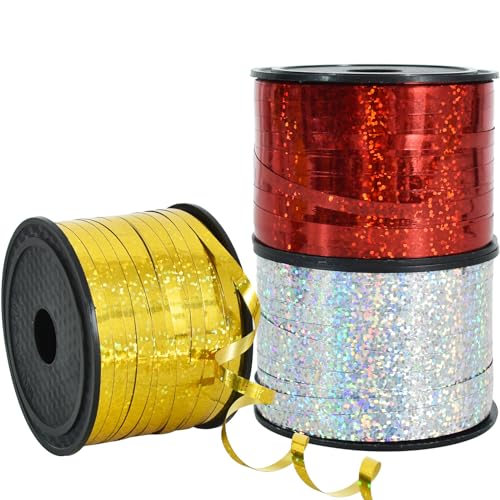 BEISHIDA 3 Stück 91,4 m Gold Silber Rot Band Kräuselband Gekräuseltes Glitzerband Ballonschnur Glänzend Metallic Geschenkband Geburtstag Party Weihnachten Kunst Handwerk Dekoration BEISHIDA 3 Stück 91,4 m Gold Silber Rot Band Kräuselband Gekräuseltes Glitzerband Ballonschnur Glänzend Metallic Geschenkband Geburtstag Party Weihnachten Kunst Handwerk Dekoration von BEISHIDA