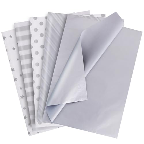 BEISHIDA Seidenpapier mit silbernen und weißen Punkten, 100 Blatt, silberfarbene Punkte, Twill-Streifen, Druck, Geschenkpapier für Geschenktüten, 35,6 x 50,8 cm, Geschenkpapier für Geburtstag BEISHIDA Seidenpapier mit silbernen und weißen Punkten, 100 Blatt, silberfarbene Punkte, Twill-Streifen, Druck, Geschenkpapier für Geschenktüten, 35,6 x 50,8 cm, Geschenkpapier für Geburtstag von BEISHIDA
