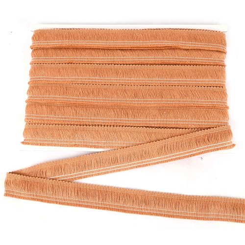 BEL AVENIR Fransenborte zum Nähen, 13,7 m x 2,5 cm, Quastenbordüre, Nähzubehör, Spitze für Kleidung, Heimdekoration, DIY (Orange) von BEL AVENIR