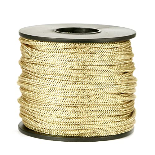 BEL AVENIR Nylon-Satinschnur, 2 mm, 45,7 m, geflochten, für Halskette, Armband, Schnur, Blindschatten, Besatz und Schnürsenkel (Gold) von BEL AVENIR