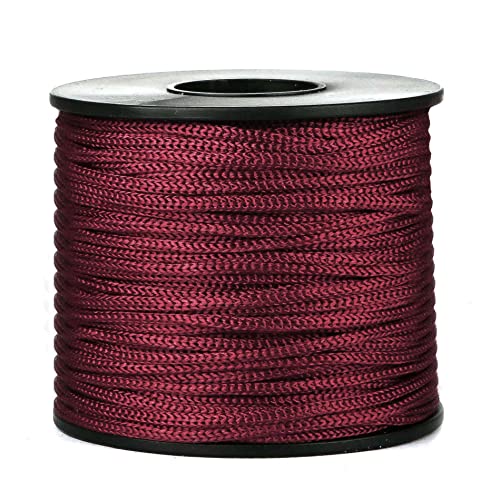 BEL AVENIR Nylon-Satinschnur, 2 mm, 45,7 m, geflochten, für Halsketten, Armbänder, Blindschatten, Zierleisten und Schnürsenkel (Weinrot) von BEL AVENIR
