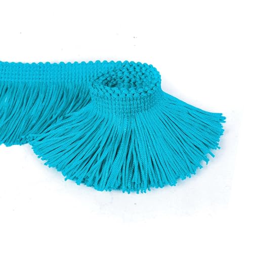 BEL AVENIR Spitzenketten-Fransenborte aus Polyester, mit Handstrick, für Wohnaccessoires, DIY-Dekoration (blau, 13,7 Yard x 2 Zoll) von BEL AVENIR