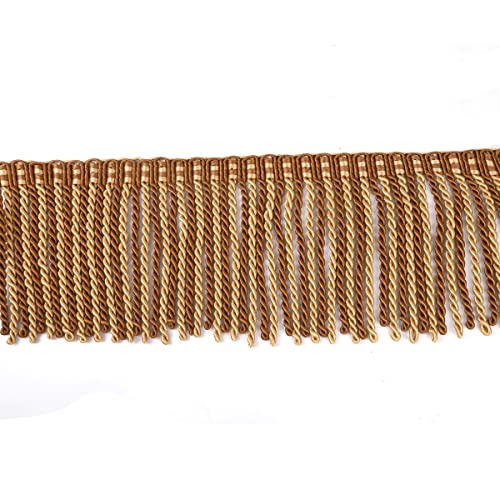 BEL AVENIR Vorhangfransen Bullion Fransenborte 4,5 m x 15,9 cm Stoffborten Nähen DIY Dekoration für Vorhang Sofa Kleidung – Hellkaffee von BEL AVENIR