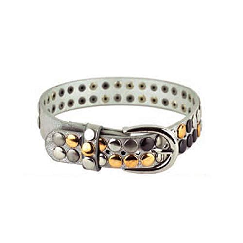 Belagio Enterprises Kunstleder-Armband mit Nieten, 1 Stück, Metallgrau von Belagio Enterprises