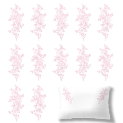 BELEFU 12 Stück rosa 3D bestickte Blumenapplikation, zum Aufnähen von Pailletten, Polyester, Spitze, Blumen-Aufnäher, Stoffapplikationen, Verzierungen für Hochzeitskleid, Kopfschmuck, Basteldekoration BELEFU 12 Stück rosa 3D bestickte Blumenapplikation, zum Aufnähen von Pailletten, Polyester, Spitze, Blumen-Aufnäher, Stoffapplikationen, Verzierungen für Hochzeitskleid, Kopfschmuck, Basteldekoration von BELEFU