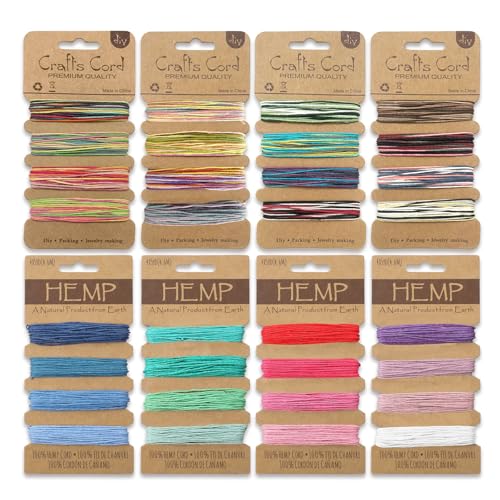 BELEFU Gewachstes Garn-Set, 1 mm, Hanfschnur, handgefertigt, mehrfarbig, für Armbänder, Makramee-Seil, Perlen, Schlüsselanhänger, Schmuckzubehör, 120 m, 32 Farben von BELEFU