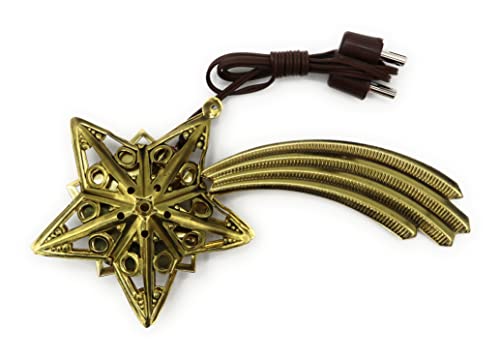 BELI-BECO 2542 Komet - Stern für Krippe mit Beleuchtung - Krippenbeleuchtung - Metall - klare Glühlampe E 5,5-4,5 V - 0,2A (50 mm, Dunkles Gold) von BELI-BECO