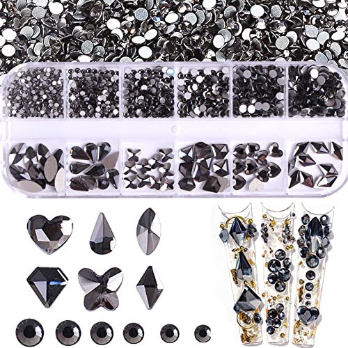 BELICEY Nagelkunst-Strass-Set, graue Kristall-Strasssteine, Edelsteine für Nageldesign, Dekoration, Nagelherzen, Schmetterlings-Charm, Nagel-Diamond-Edelsteine, Stein für Nagelkunst, Schmuck, Basteln BELICEY Nagelkunst-Strass-Set, graue Kristall-Strasssteine, Edelsteine für Nageldesign, Dekoration, Nagelherzen, Schmetterlings-Charm, Nagel-Diamond-Edelsteine, Stein für Nagelkunst, Schmuck, Basteln von BELICEY
