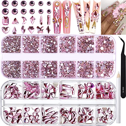 BELICEY Rosa Kristall Strass für Nägel Verschiedene Größen Nail Art Strass Glänzende Flatback Strass für Nagelschmuck Schmuck Basteln BELICEY Rosa Kristall Strass für Nägel Verschiedene Größen Nail Art Strass Glänzende Flatback Strass für Nagelschmuck Schmuck Basteln von BELICEY