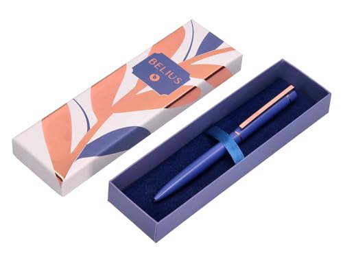 BELIUS Kugelschreiber, Rosa, Aluminium, Blau/Rotgold, blaue Tinte, Design-Box von BELIUS
