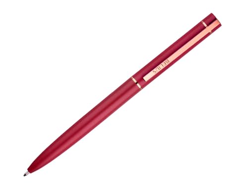 BELIUS Kugelschreiber Rose Aluminium Farbe Hellbeige Roségold blaue Tinte Designbox von BELIUS