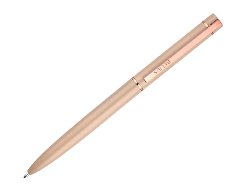 BELIUS Kugelschreiber aus Aluminium, Farbe: Bordeaux, Roségold, blaue Tinte, Design-Box. von BELIUS