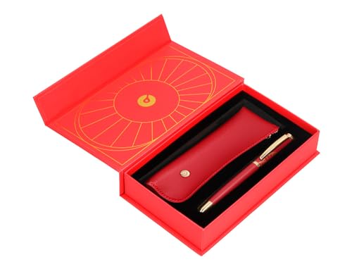 BELIUS SOIREE Kugelschreiber und Etui, Art Deco, Granat und Gold, blaue Tinte, Design-Box BELIUS SOIREE Kugelschreiber und Etui, Art Deco, Granat und Gold, blaue Tinte, Design-Box von BELIUS