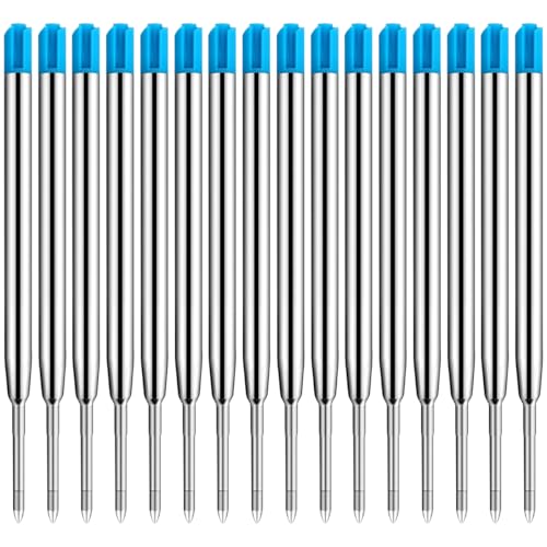 16er-Set Großraumminen für Kugelschreiberminen, G2-Format Strichstärke medium, Kompatible Set Minen, 1,0mm Strichstärke M, passend für: Parker, Pelikan etc, Standard Kugelschreiber Minen - Blau von BELLALICHT