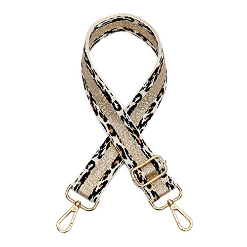 Breite 3,8 cm Damen-Taschenriemen for Crossbody-Schultertaschenriemen for Griffe, Taschenteil, Zubehör, Verstellbarer Riemen, Taschengürtel (Color : C, Size : 130cm- Metal Gold) von BELLAY