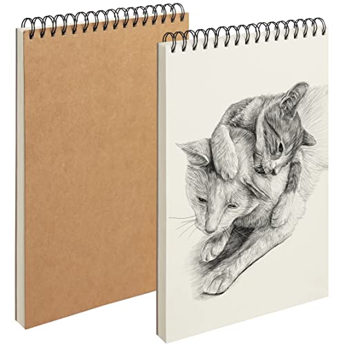BELLE VOUS 2Stk Skizzenbuch A4 Spiralbindung mit 46 x 128gsm Seiten – 21 x 29,5cm Aquarellpapier A4 Notizbuch A4 Blanko Wasserfarben Papier mit Cover – Zeichenblock A4 Weiß Skizzenblock Malblock A4 BELLE VOUS 2Stk Skizzenbuch A4 Spiralbindung mit 46 x 128gsm Seiten – 21 x 29,5cm Aquarellpapier A4 Notizbuch A4 Blanko Wasserfarben Papier mit Cover – Zeichenblock A4 Weiß Skizzenblock Malblock A4 von BELLE VOUS