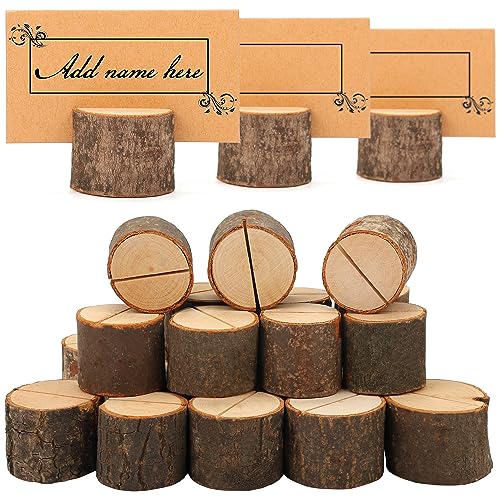 BELLE VOUS 30er Pack Tischkartenhalter Holz Karten Halter & Platzkarten - Rustikale Kartenständer Holz Tischnummern Holz Kartenhalter für Hochzeit/Geburtstag, Fotos, Memo & Notizklammern von BELLE VOUS