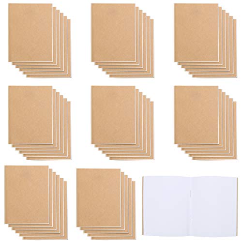 BELLE VOUS 48er Pack Notizbuch A6 Blanko Unliniertes Braunes Kraftpapier Notizheft A6 Set - Journal Buch - 10,5 x 14 cm - 24 Papierseiten - Notizbuch Blanko zum Reisen & Büro von BELLE VOUS