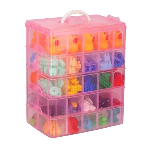 BELLE VOUS 5 Ebenen Rosa Sortierboxen für Kleinteile mit 50 verstellbaren Trennern - Organizer Box - Schraubenbox - Sortierbox - Kleinteile Aufbewahrung für Spielzeug, Schmuck, Kosmetik&Accessoires BELLE VOUS 5 Ebenen Rosa Sortierboxen für Kleinteile mit 50 verstellbaren Trennern - Organizer Box - Schraubenbox - Sortierbox - Kleinteile Aufbewahrung für Spielzeug, Schmuck, Kosmetik&Accessoires von BELLE VOUS