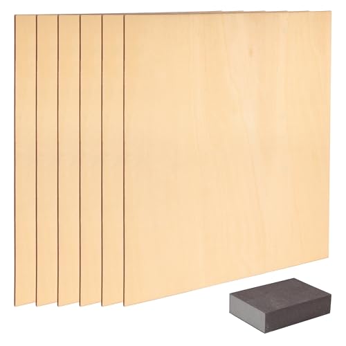 BELLE VOUS 6er Pack Holzplatte 2mm - 30x30cm Holzplatten zum Basteln - 6er Set Bastelholz Sperrholz Holz zum Basteln - 6x Sperrholzplatte - 6 Bretter Holz Zum Bauen BELLE VOUS 6er Pack Holzplatte 2mm - 30x30cm Holzplatten zum Basteln - 6er Set Bastelholz Sperrholz Holz zum Basteln - 6x Sperrholzplatte - 6 Bretter Holz Zum Bauen von BELLE VOUS