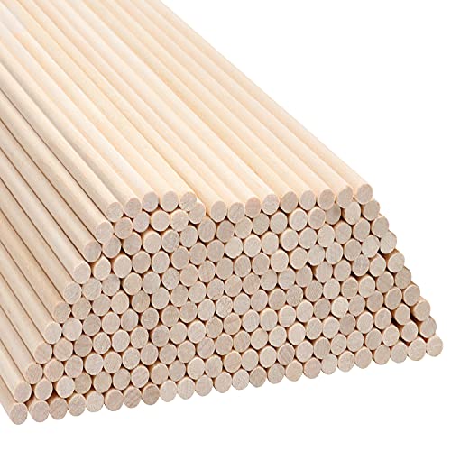 Belle Vous Natürliche Rundstab Holz Holzstäbe zum Basteln (200er Pack) - 18 cm - Extra Lange Unbearbeitete Holzdübel 5 mm Holz zum Basteln - Dübel Bastel Holz für Kunstprojekte, Deko & DIY-Crafts von BELLE VOUS