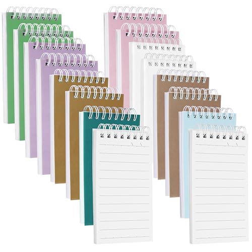 BELLE VOUS Satz von 16 kleinen Notizbüchern - 16 x kleiner Notizblock mit Ringbuch - Notizbuch klein - Notizblock klein - kleines Notizbuch - 60 Seiten - Liniert - 8 Farben von BELLE VOUS