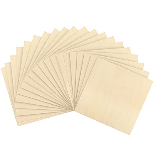 BELLE VOUS Sperrholzplatte 3 mm Holzplatten zum Basteln (20er Pack) - 30 x 30 cm - Unbearbeitete DIY Dünne Bastel Holzplatte - Perfekt für Laserschneiden, Malen, Modellieren, Gravieren & Pyrographie von BELLE VOUS