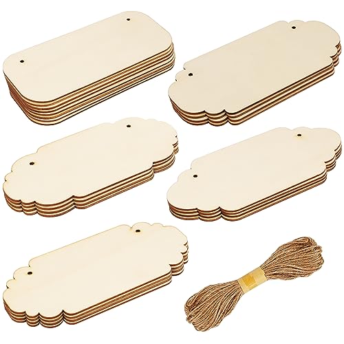 Belle Vous 24 tlg. Mischpackung Unbearbeiteter Holz Platten - Blanko Sperrholz Holzplatten zum Basteln mit Seil zum Aufhängen - Holzschilder zum Beschriften für Brandmalerei, Deko & zum Bemalen Belle Vous 24 tlg. Mischpackung Unbearbeiteter Holz Platten - Blanko Sperrholz Holzplatten zum Basteln mit Seil zum Aufhängen - Holzschilder zum Beschriften für Brandmalerei, Deko & zum Bemalen von BELLE VOUS