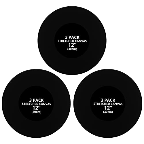 Belle Vous 3 Stk Schwarze Blanko Leinwand Rund - 30cm Durchmesser - Vorbespannte Kreisrunde Rahmen - Zum Ausmalen für Acrylfarben, Ölfarben, Skizzieren und Zeichnen Belle Vous 3 Stk Schwarze Blanko Leinwand Rund - 30cm Durchmesser - Vorbespannte Kreisrunde Rahmen - Zum Ausmalen für Acrylfarben, Ölfarben, Skizzieren und Zeichnen von BELLE VOUS