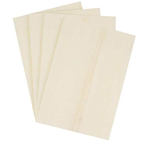 Belle Vous 4,4mm Holzplatten zum Basteln aus Kiefernholz (4er Pack) 25x39,5cm - Unbearbeitete Bastelholz Platten - Holz Platten Perfekt für Laserschneiden, Malen, Modellieren, Gravieren & Pyrographie von BELLE VOUS