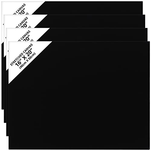 Belle Vous 4 Stk Leere Schwarze Leinwände zum Bemalen - 40 x 50 cm - Vorgespannte Große Leinwand - Schwarze Leinwand für Acrylfarben, Ölgemälde, Skizzen und Zeichnungen Belle Vous 4 Stk Leere Schwarze Leinwände zum Bemalen - 40 x 50 cm - Vorgespannte Große Leinwand - Schwarze Leinwand für Acrylfarben, Ölgemälde, Skizzen und Zeichnungen von BELLE VOUS