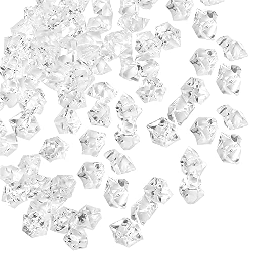 BELLE VOUS 500Stk Plastik Eiswürfel Deko Diamanten aus Acryl Transparent – 22mm Kristall Deko Acryl Glitzersteine – Diamanten Dekosteine für Hochzeit, Streudeko Diamanten, Tischdeko Diamanten, Party von BELLE VOUS