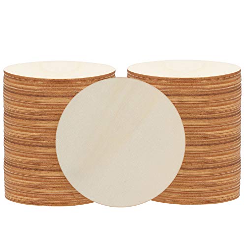 Belle Vous 50er Pack Runde Holzscheiben zum Basteln - Baumscheibe 7,6 cm Durchmesser - 3 mm Dick - Natürliche Holzplättchen rund Ausschnitte für Kunst, Schild Plaque, Ornamente oder als Deko Belle Vous 50er Pack Runde Holzscheiben zum Basteln - Baumscheibe 7,6 cm Durchmesser - 3 mm Dick - Natürliche Holzplättchen rund Ausschnitte für Kunst, Schild Plaque, Ornamente oder als Deko von BELLE VOUS