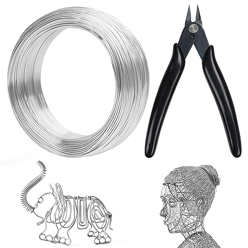 Belle Vous Biegsamer Stärke 18 Silber Aluminium Draht zum Basteln mit Mini Seitenschneider - 100m - 1mm Dm Schmuckdraht Silber für Perlenstickerei, Schmuck Herstellung, Kunst & Bonsai Dekodraht Belle Vous Biegsamer Stärke 18 Silber Aluminium Draht zum Basteln mit Mini Seitenschneider - 100m - 1mm Dm Schmuckdraht Silber für Perlenstickerei, Schmuck Herstellung, Kunst & Bonsai Dekodraht von BELLE VOUS