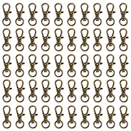 Belle Vous Mini-Karabinerhaken, drehbar, aus Bronze (50 Stück) – 33 mm lang – Premium-Schlüsselhaken – Haken für Ringe, Verschlüsse, Kunsthandwerk, Schmuck, Ketten & Schlüsselanhänger von BELLE VOUS