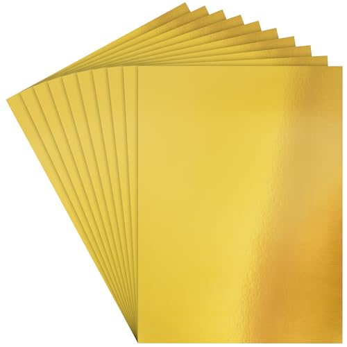 Belle Vous Glänzendes Papier Gold (50er Pack) - 28 x 21cm 120gsm Premium Kartonpapier A4 - Glitzerpapier zum Basteln für Scrapbooking, DIY-Projekte, Hochzeits-/Partydekorationen und Kartenherstellung von BELLE VOUS