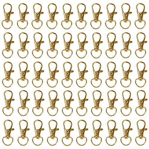 Belle Vous Goldener Mini Karabiner Schmuck Verschluss (50er Pack) - 33mm Lang - Premium Karabinerverschluss Schmuck - Haken Verschlüsse für Armbänder, Reißverschlüsse, Schmuck und Schlüsselanhänger von BELLE VOUS