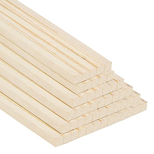 Belle Vous 50 Pack Natürliche Holzleisten zum Basteln, Holzstiele - 6,4 mm x 30 cm Schmale Bastel Holzleisten Wandleiste Holz - Extra Langes Unbehandeltes Holz Bastel Holz, DIY Projekte, Holzarbeit von BELLE VOUS