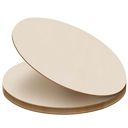 Belle Vous Runde Holzplatte Holzscheiben (8er Pack) - Holzscheiben 30 cm Durchmesser mit 3 mm Dickes Deko Holz - Einfarbige Natürliche Holzscheiben zum Basteln Ausschnitte, Heim Deko und Ornamente von BELLE VOUS