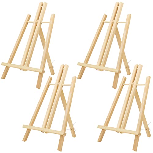Belle Vous Tisch Staffelei Holz Leinwand Ausstellung (4er Pack) - 40cm - Natürliche Kiefer Kleine Staffelei Holz Tisch für Gemälde, Kinder Kunst & Handwerk von BELLE VOUS