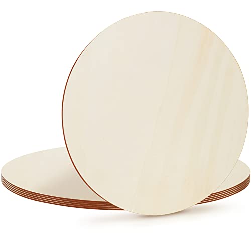 BELLE VOUS Unbearbeitete Holzscheiben Rund (6 STK) - 40 cm Durchmesser - Natürliche 2,5 mm Dünne Holzplatten - Ausschnitte für Kunsthandwerk, Holz Untersetzer, Heimdekorationen & Ornamente von BELLE VOUS