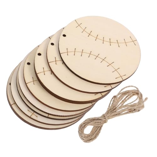 BELLIFFY 10 Stück Hängende Holzdekorationen, Ungefärbtes Malspielzeug, Handgefertigte Malausschnitte, DIY Graffiti Chip, Blanker Holzchip, Sport Baseball Form, Holzchips, DIY Holzscheiben BELLIFFY 10 Stück Hängende Holzdekorationen, Ungefärbtes Malspielzeug, Handgefertigte Malausschnitte, DIY Graffiti Chip, Blanker Holzchip, Sport Baseball Form, Holzchips, DIY Holzscheiben von BELLIFFY