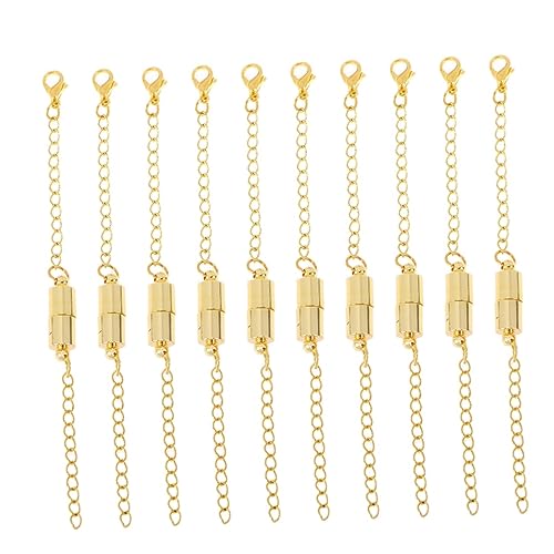 BELLIFFY 10 Stück Teiliges Magnetische Schmuckverlängerungen Einfache Verbindung für Halsketten und Armbänder Rostfrei bei Arthritis und Schwierigem Anlegen Goldfarbene Accessoires BELLIFFY 10 Stück Teiliges Magnetische Schmuckverlängerungen Einfache Verbindung für Halsketten und Armbänder Rostfrei bei Arthritis und Schwierigem Anlegen Goldfarbene Accessoires von BELLIFFY